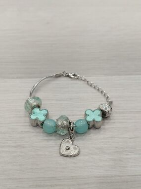 Blue Heart Charm Bracelet